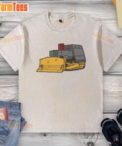 Nice Killdozer modified bulldozer graphic on a washed t-shirt, perfect for fans of heavy machinery and unique apparel.