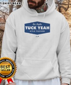 Nice Kyle Tucker 'Tuck Yeah' LA hoodie featuring bold graphics, perfect for fans of the Houston Astros and stylish streetwear.
