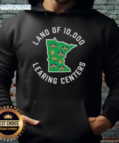 Cozy Nice Land of 10,000 Learning Centers hoodie featuring vibrant design, perfect for students and educators alike.