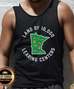 Nice Land of 10,000 Learning Centers tank top showcasing vibrant design celebrating education and creativity.