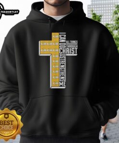 Alt Text: Los Angeles Rams hoodie featuring 'I Can Do All Things Through Christ Who Strengthens Me' design.