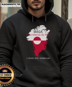 Stylish Nice Maga Make America Go Away Greenland Map Hoodie featuring a vibrant map design for a bold statement.