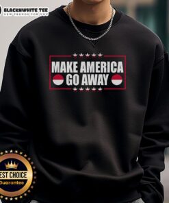Alt Text: Nice Make America Go Away MAGA Support Greenland Sweatshirt in green, perfect for political statement and casual wear.