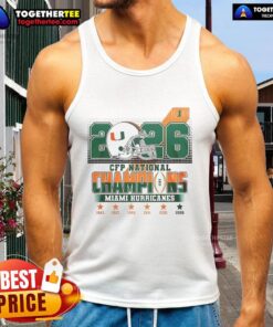 Nice Miami Hurricanes CFP National Champions 2026 helmet tank top showcasing team pride and championship spirit.