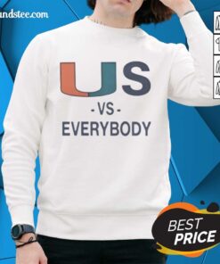 Nice Miami Hurricanes Vs Everybody sweatshirt showcasing team spirit in vibrant colors, perfect for fans and supporters.