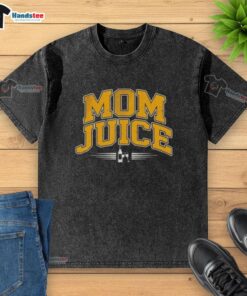 Nice Mom Juice Wine Washed T-Shirt in soft fabric, featuring a trendy design perfect for casual outings.