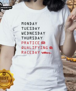 Alt Text: Ladies tee for Nice Monday Tuesday Thursday practice and qualifying race day, featuring a stylish design and vibrant colors.