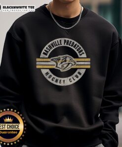 Cozy Nice Nashville Predators surround sweatshirt featuring team colors and logo, perfect for fans and casual wear.
