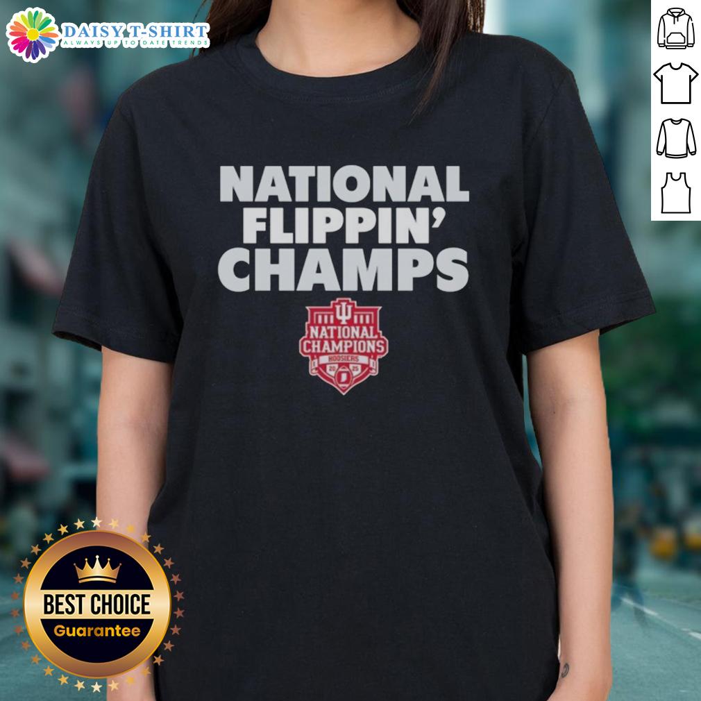 Nice National Flippin' Champs Indiana Hoosiers 2025 CFP National Champions Logo Ladies-Tee Indiana Hoosiers 2025 CFP National Champions logo on a stylish ladies tee for Nice National Flippin Champs.