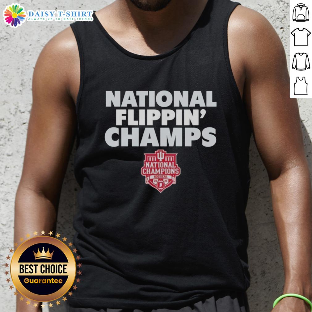 Nice National Flippin' Champs Indiana Hoosiers 2025 CFP National Champions Logo Tank Top Indiana Hoosiers 2025 CFP National Champions logo tank top, celebrating Nice National Flippin Champs.