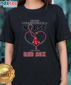 Nice ladies tee featuring a stethoscope heart design for nurses who love baseball and the Boston Red Sox.