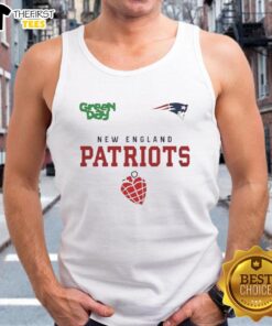 Stylish Nice New England Patriots NFL 2026 Super Bowl Green Day tank top for fans, featuring team colors and logo.