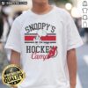Alt Text: 2026 Nice New Jersey Devils Snoopy's Hockey Camps T-Shirt featuring vibrant graphics and team colors.