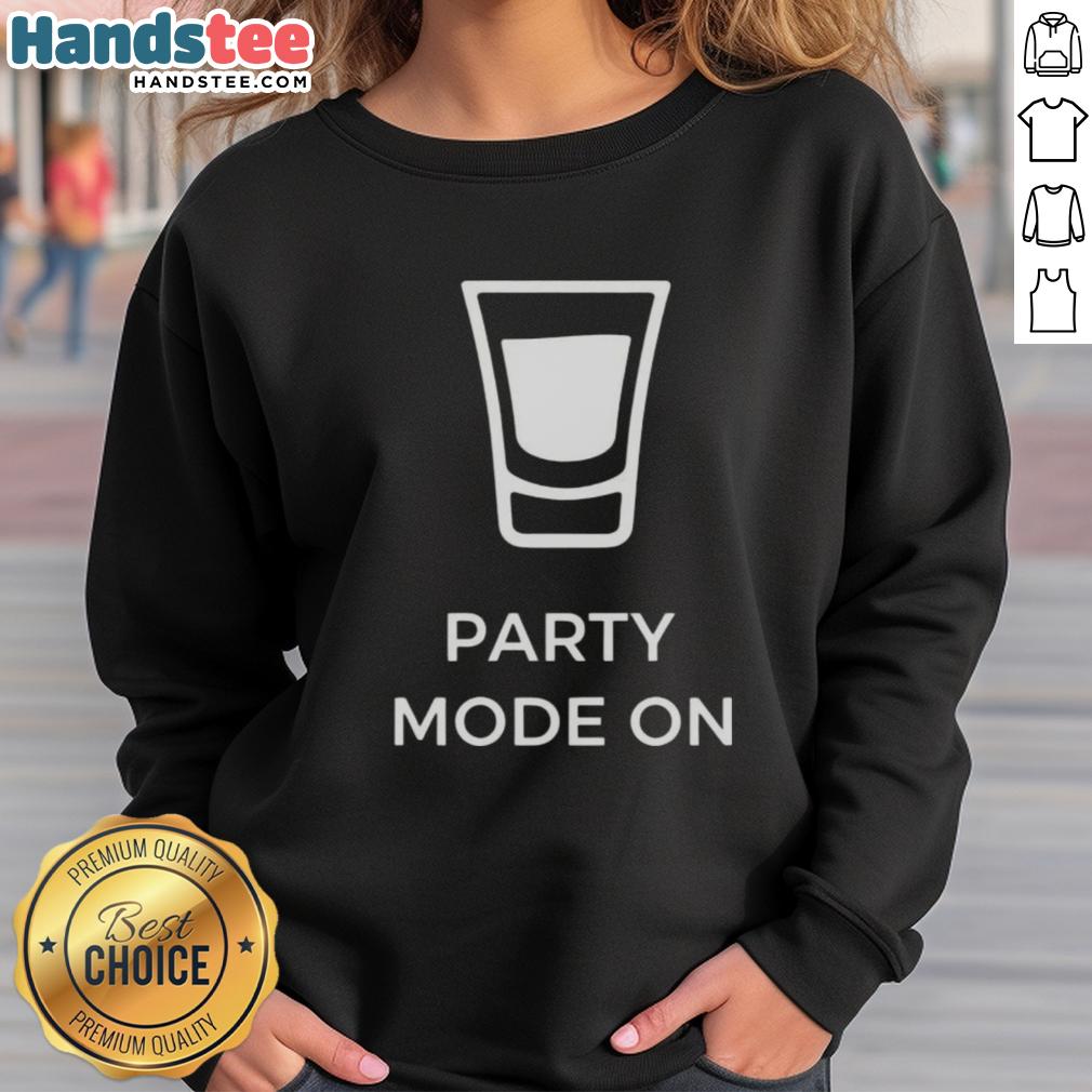 nice-party-mode-on-sweatshirt Stylish 'Nice Party Mode On' sweatshirt perfect for casual outings and festive gatherings, featuring vibrant colors and comfy fit.