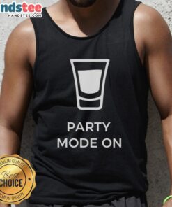 Stylish 'Nice Party Mode On' tank top displayed on a model, perfect for summer gatherings and festive occasions.