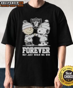 Alt Text: Nice Peanut Snoopy and Charlie Brown Las Vegas Raiders Forever T-Shirt, perfect for loyal fans not just when we win.