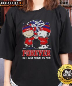 Nice Peanut Snoopy and Charlie Brown tee with 'Liberty Flames Forever' slogan for ladies, perfect for fans and supporters.