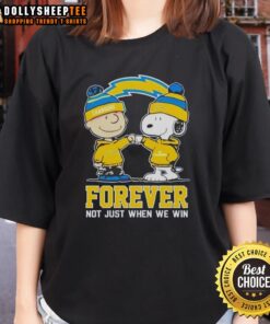 Nice Peanut Snoopy Charlie Brown Los Angeles Chargers Forever tee for ladies, showcasing team spirit and fun design.