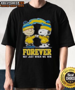 Alt Text: Nice Peanut Snoopy Charlie Brown Los Angeles Chargers Forever T-Shirt celebrating fandom, not just for wins.