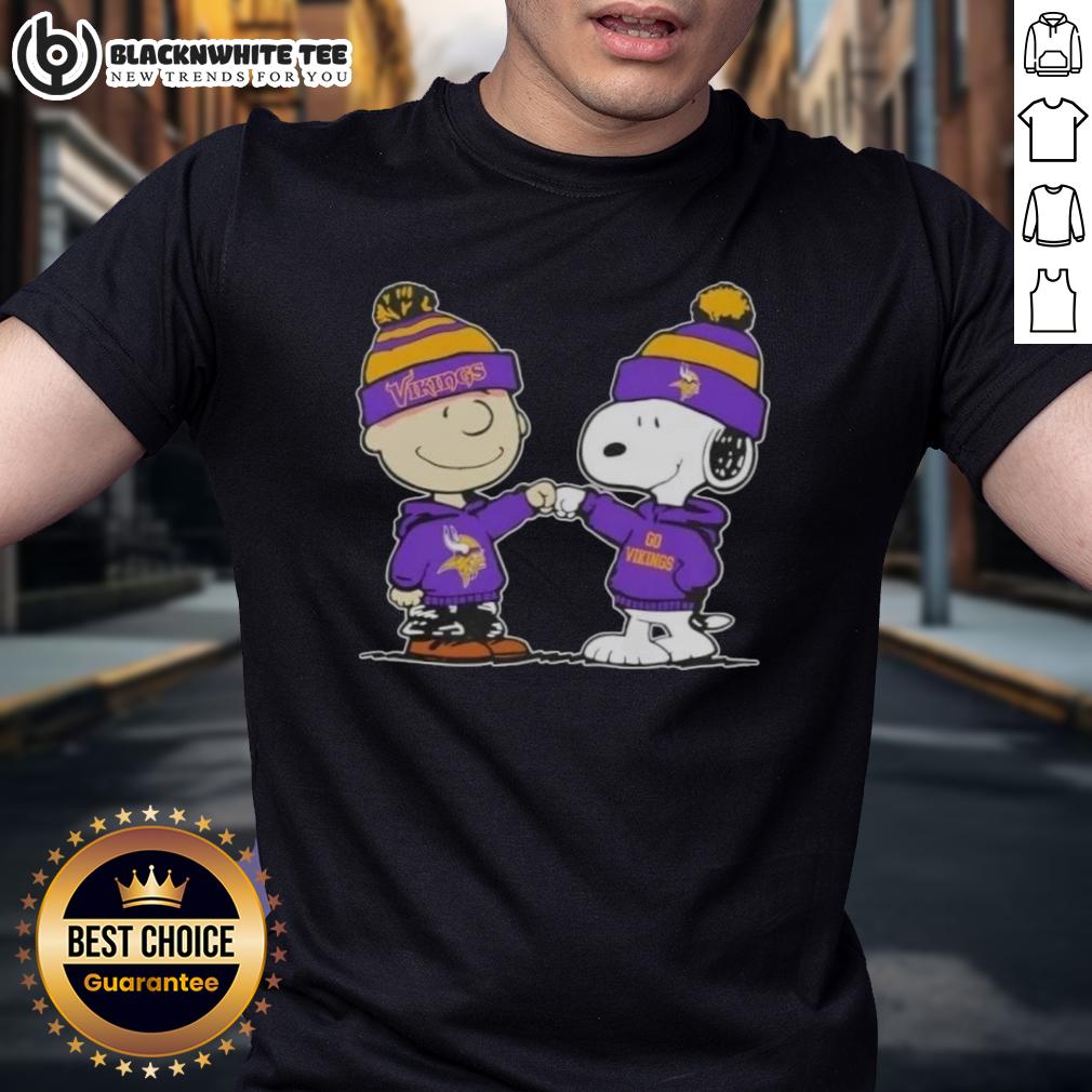 Nice Peanuts Charlie Brown Fist Bump Snoopy X Minnesota Vikings Football T-Shirt Charlie Brown and Snoopy fist bump on a Minnesota Vikings football T-shirt, celebrating teamwork and fandom.