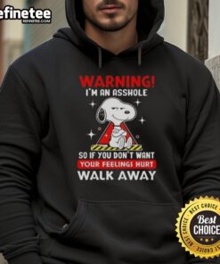Funny Nice Peanuts Snoopy hoodie with warning 'I'm an Asshole' design, perfect for humor and casual wear.
