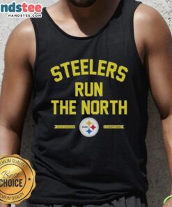 2025 Pittsburgh Steelers Run the North Division Champions tank top, showcasing team pride and vibrant design.