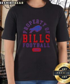 Buffalo Bills football ladies tee, celebrating the team's history since 1960 with stylish design and vibrant colors.