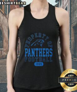 Carolina Panthers football tank top, stylish design, showcasing team pride since 1995, perfect for fans and casual wear.