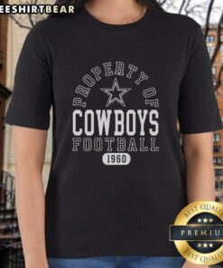 Stylish ladies' tee featuring Dallas Cowboys football design since 1960, perfect for fans and casual wear.