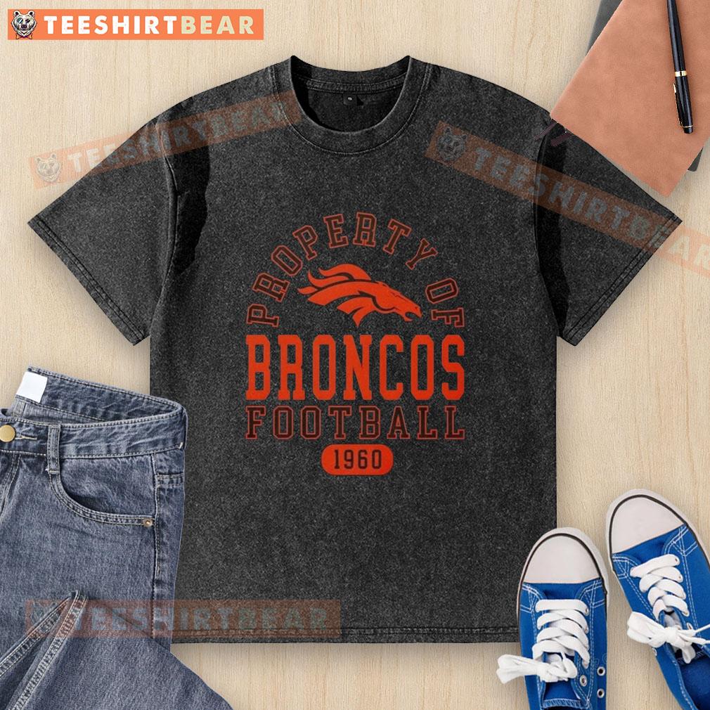 nice-property-of-denver-broncos-football-since-1960-washed-t-shirt Denver Broncos football washed t-shirt featuring vintage design, celebrating the team's legacy since 1960.