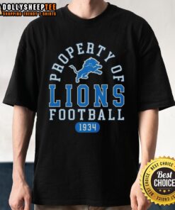 Detroit Lions Football T-Shirt featuring 'Nice Property Since 1934' design for fans of the NFL team.