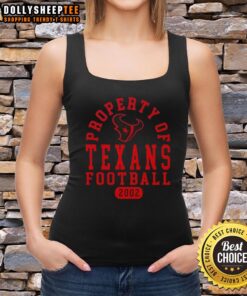 Stylish Houston Texans football tank top, featuring the team's logo, perfect for fans since 2002. Ideal for game day attire.