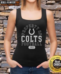 Indianapolis Colts football tank top, celebrating team pride since 1953 with a stylish design for loyal fans.