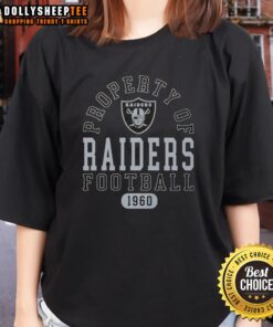 Las Vegas Raiders ladies tee, showcasing team pride since 1960, perfect for fans and stylish football apparel.