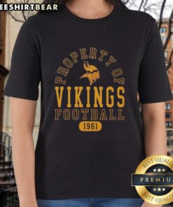 Stylish Minnesota Vikings football ladies tee, showcasing team pride since 1961 with vibrant colors and a comfortable fit.