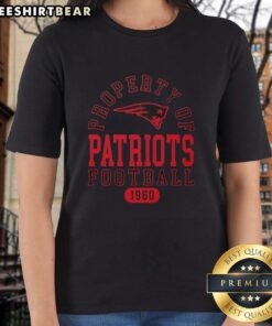 New England Patriots football ladies tee showcasing vintage design since 1960, perfect for fans and casual wear.