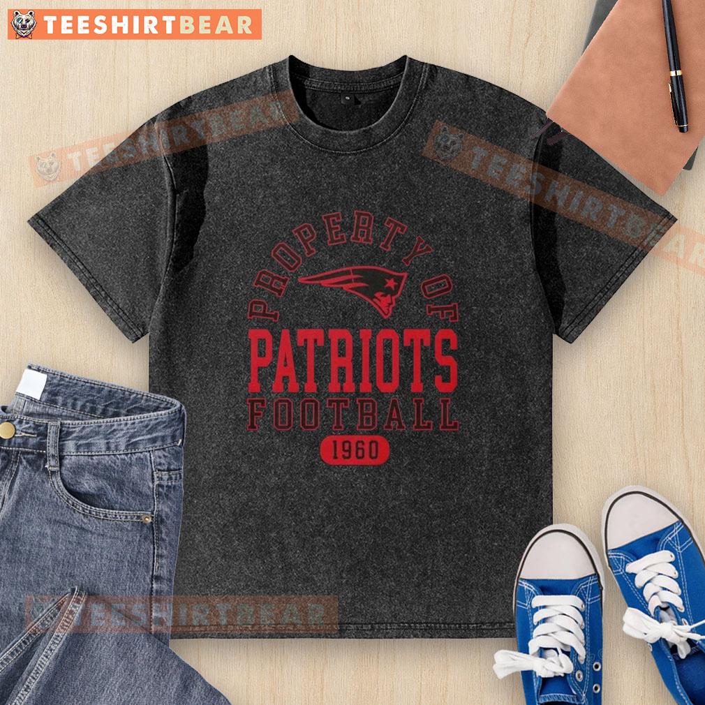 nice-property-of-new-england-patriots-football-since-1960-washed-t-shirt New England Patriots football washed t-shirt, celebrating the team's history since 1960, perfect for fans.