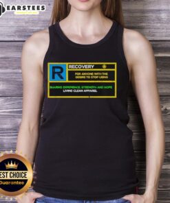 Alt Text: Stylish Nice Recovery Rated R tank top featuring a modern design, perfect for casual wear and active lifestyles.