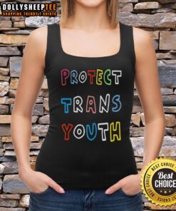 Nice Renee Top Protect Trans Youth Tank Top featuring a colorful design promoting LGBTQ+ rights and inclusivity.