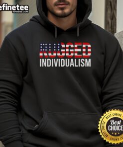 Stylish Nice Rugged Individualism USA Flag Hoodie, showcasing patriotism and comfort in casual wear.