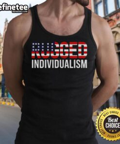 Nice Rugged Individualism USA Flag Tank Top for men, featuring a bold American flag design and a comfortable fit.
