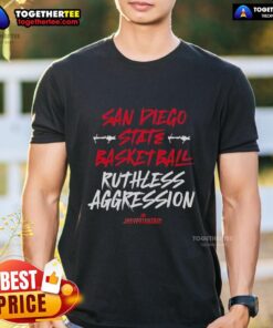 Nice San Diego State Basketball Ruthless Aggression T-Shirt featuring bold graphics and team colors for fans.