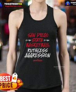 Alt Text: Nice San Diego State Basketball 'Ruthless Aggression' tank top, perfect for fans and athletes showcasing team spirit.