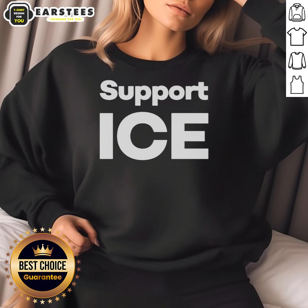 nice-scott-presler-support-ice-sweatshirt Scott Presler wearing a 'Support Ice' sweatshirt at an outdoor event, promoting community and activism.