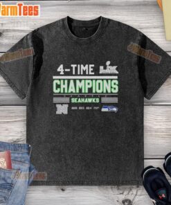 Nice Seattle Seahawks 4-Time NFC West Division Champions 2025 Super Bowl LX Washed T-Shirt, showcasing team pride.