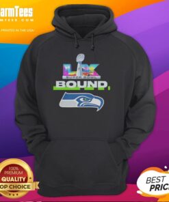 Nice Seattle Seahawks NFC Champions Super Bowl LX Bound big logo hoodie featuring team colors and bold design.
