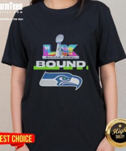 Ladies tee featuring the Seattle Seahawks NFC Champions Super Bowl LX logo, perfect for game day and fans.