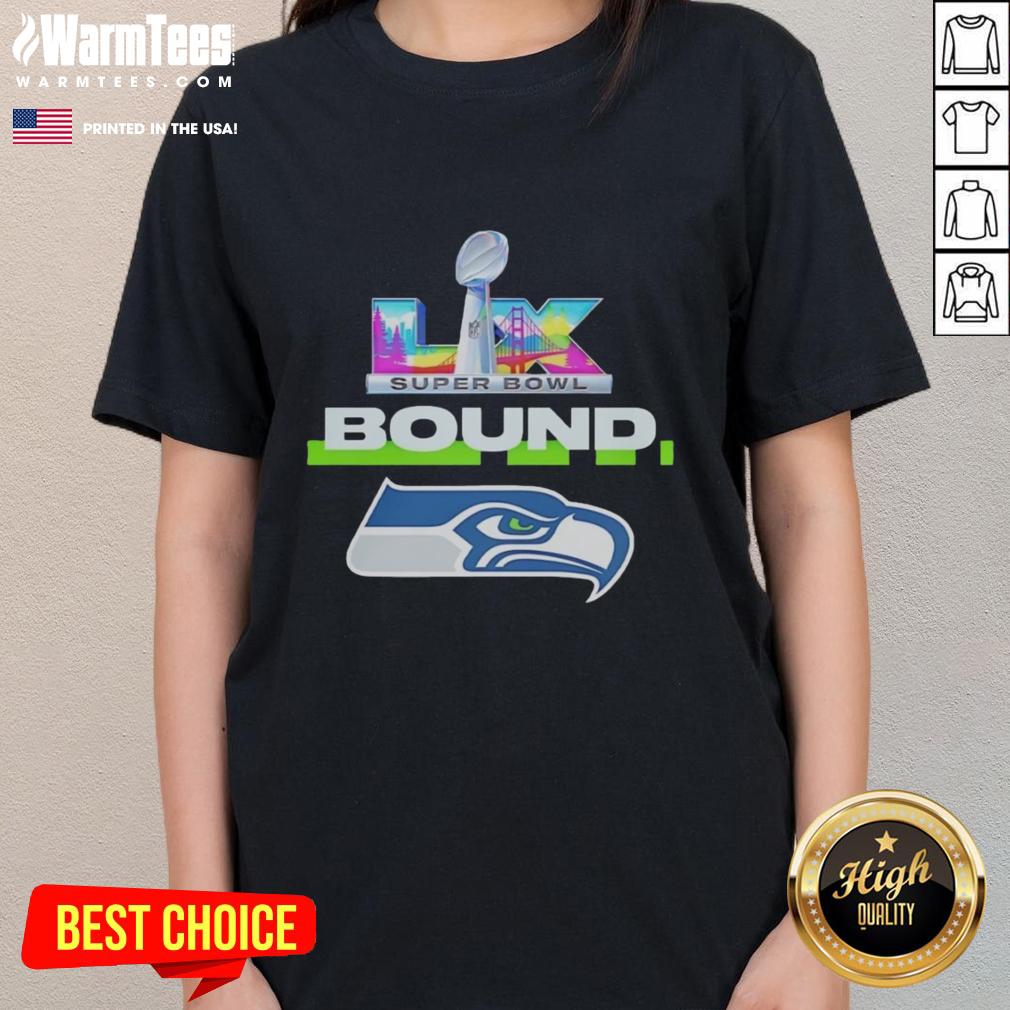 nice-seattle-seahawks-nfc-champions-super-bowl-lx-bound-big-logo-ladies-tee Ladies tee featuring the Seattle Seahawks NFC Champions Super Bowl LX logo, perfect for game day and fans.