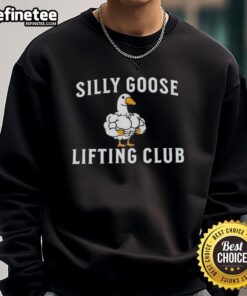 Alt Text: Cozy Nice Silly Goose Lifting Club muscle sweatshirt in vibrant colors, perfect for gym enthusiasts.