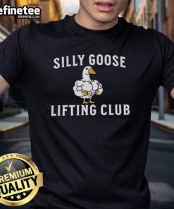 Alt Text: Nice Silly Goose Lifting Club Muscle T-Shirt featuring a fun design for fitness enthusiasts and casual wear.